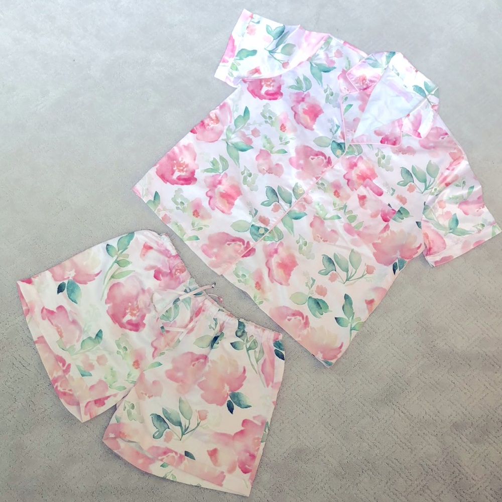 Button up short pajama set